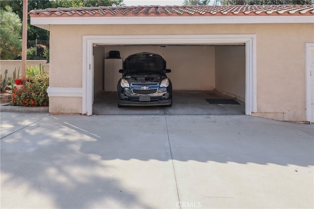 view of garage