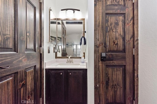 760 Blue Jay Rd Unit 10, Big Bear Lake, CA 92315 - bathroom with vanity and a textured wall