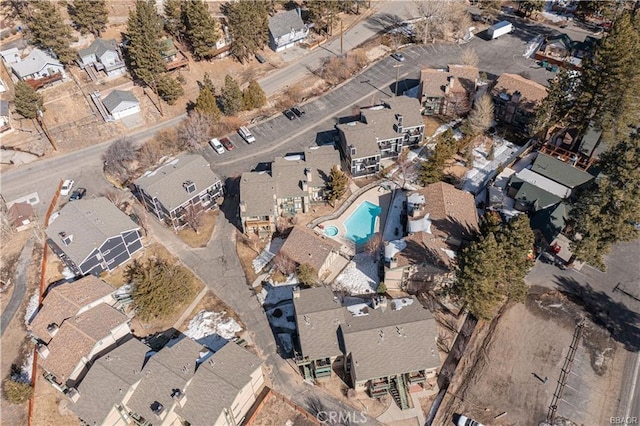 760 Blue Jay Rd Unit 10, Big Bear Lake, CA 92315 - aerial view of property's location with nearby suburban area and a pool
