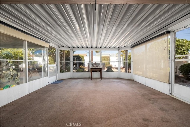 view of unfurnished sunroom