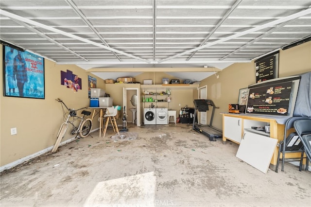 garage with separate washer and dryer