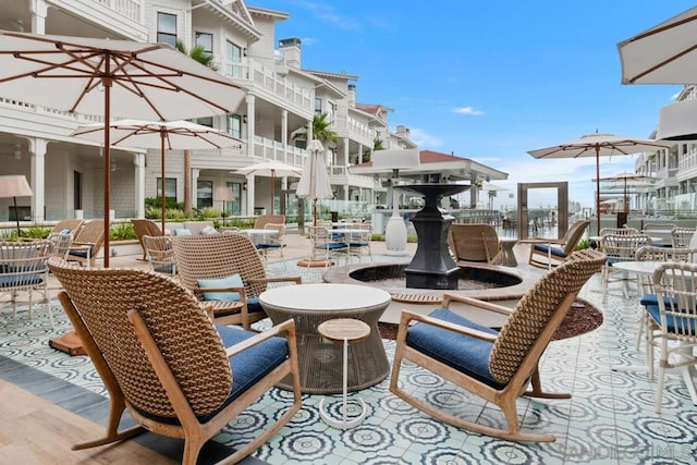 view of patio / terrace with a balcony