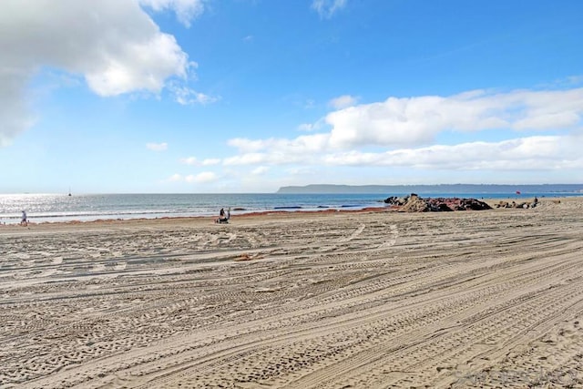 property view of water with a beach view