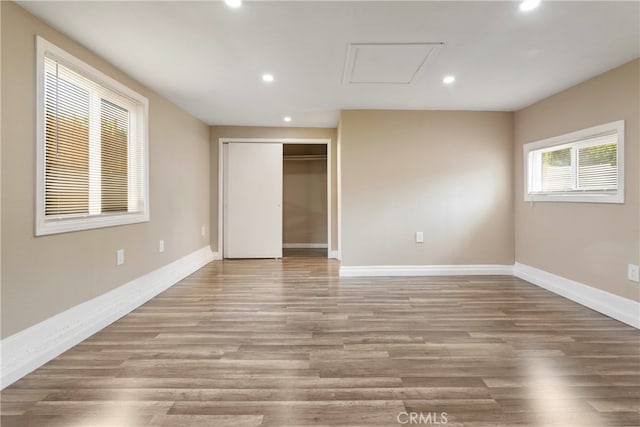 unfurnished bedroom with light hardwood / wood-style floors