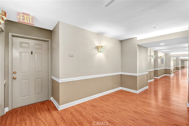 hallway featuring light hardwood / wood-style floors