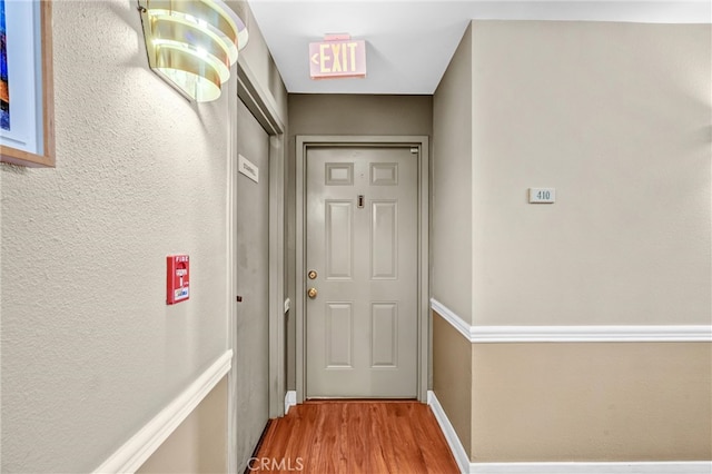 entryway with light wood-type flooring