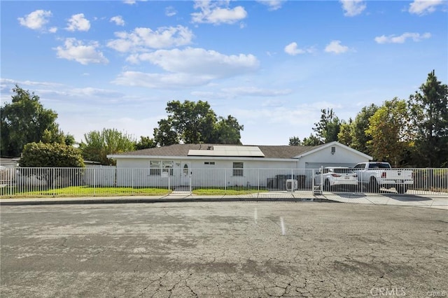 single story home with a garage