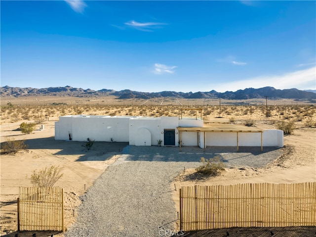 view of front facade with a mountain view