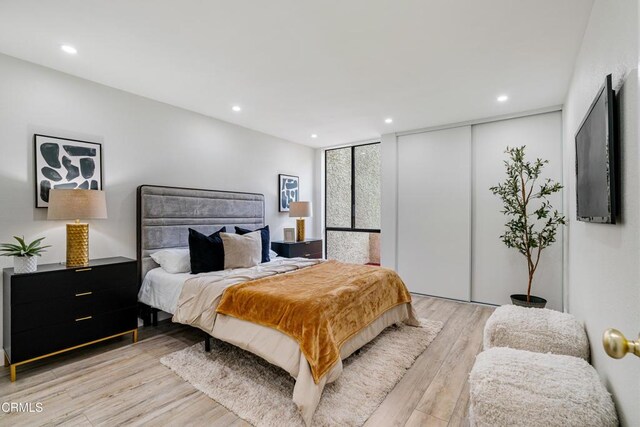 bedroom featuring light hardwood / wood-style flooring