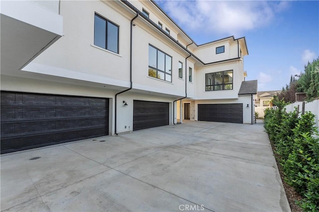 exterior space featuring a garage