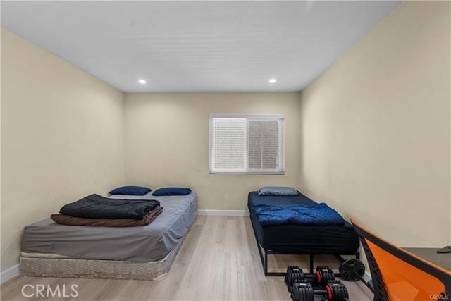 bedroom featuring light hardwood / wood-style flooring