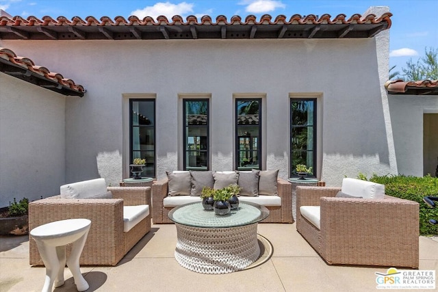 view of patio featuring an outdoor living space