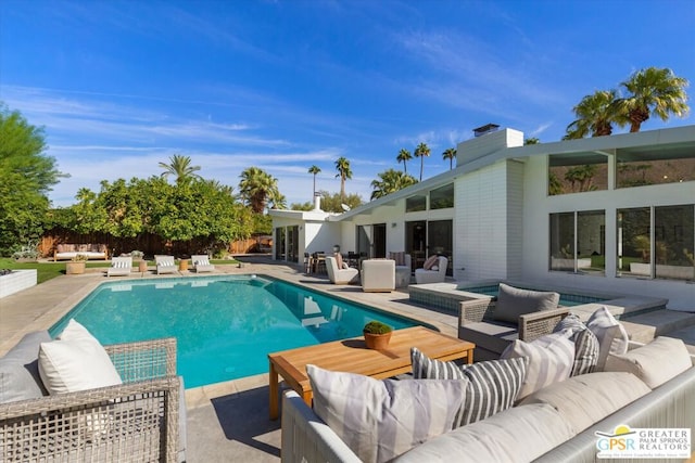 view of pool featuring an outdoor hangout area and a patio area