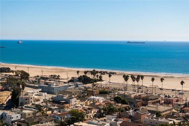 view of water feature featuring a view of the beach