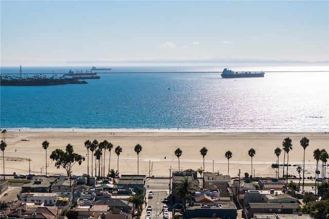 view of water feature featuring a view of the beach