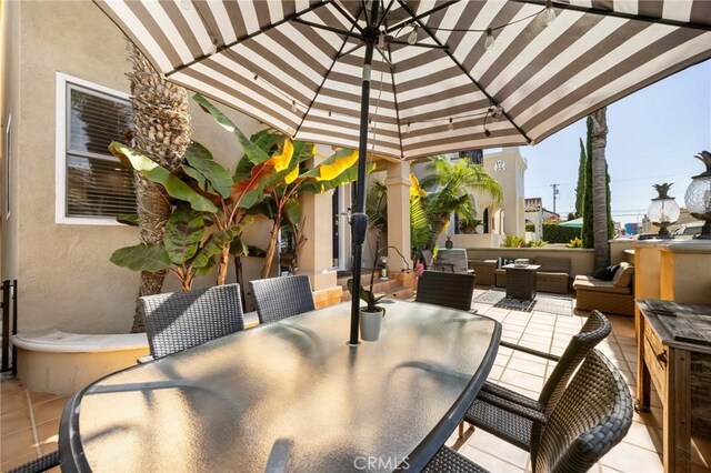 view of patio with an outdoor living space