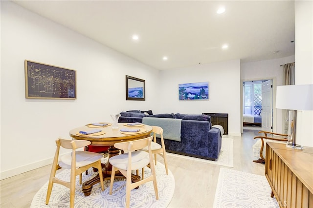 dining area featuring light hardwood / wood-style flooring