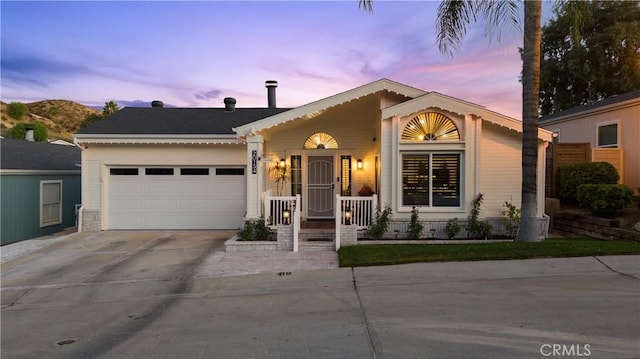 single story home with a garage