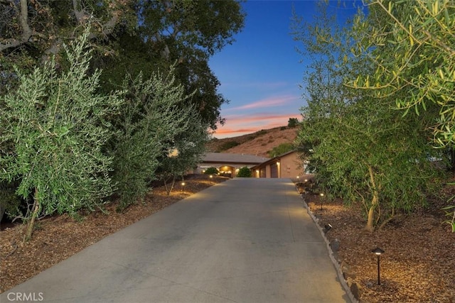 exterior space featuring a mountain view