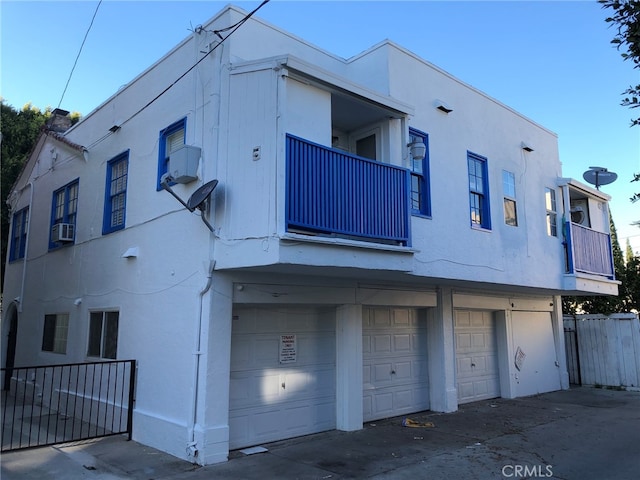 view of building exterior with a garage