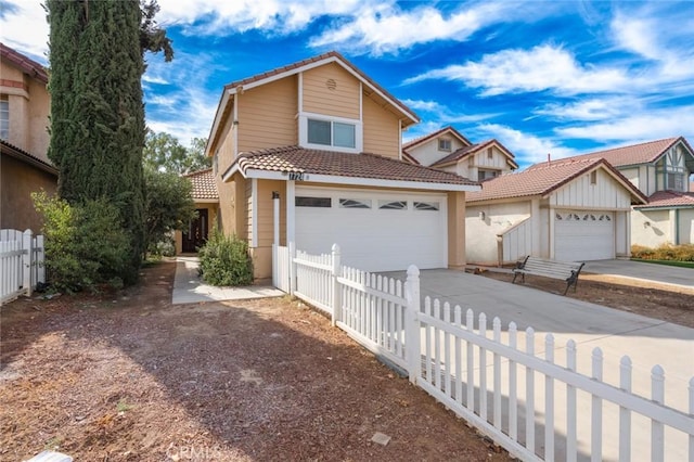 view of front of house with a garage