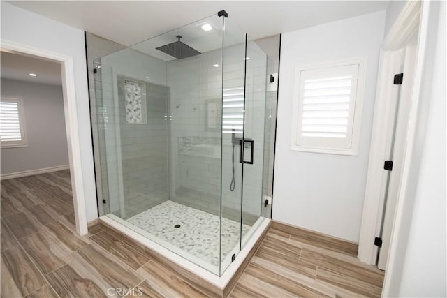 bathroom with walk in shower