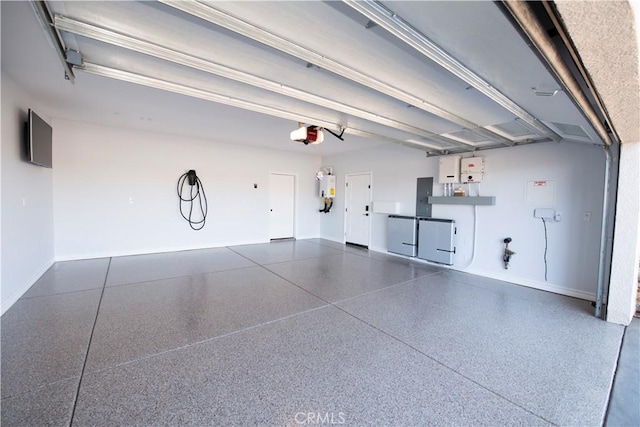 27404 Outrigger Ln, Helendale, CA 92342 - garage with baseboards, electric panel, and a garage door opener