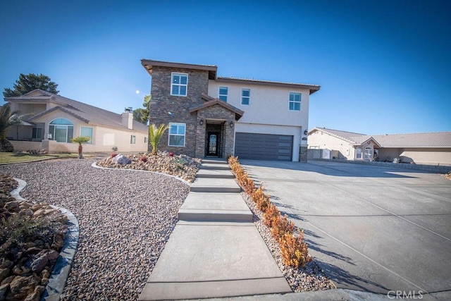 view of property featuring a garage