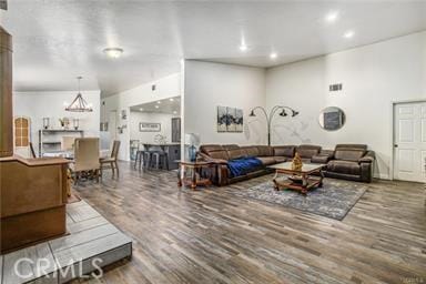 living room featuring hardwood / wood-style floors