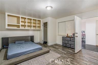 bedroom with wood-type flooring