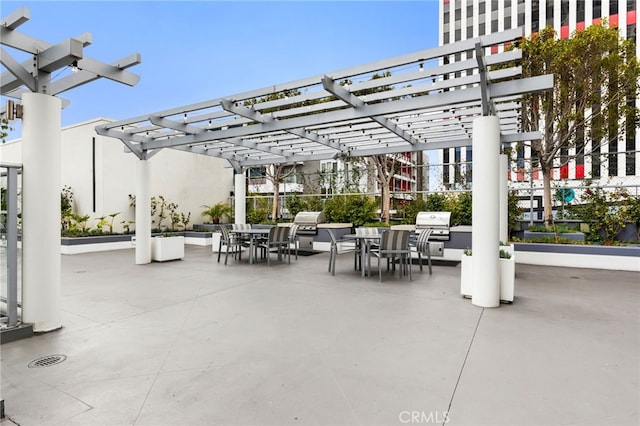 view of patio with a pergola