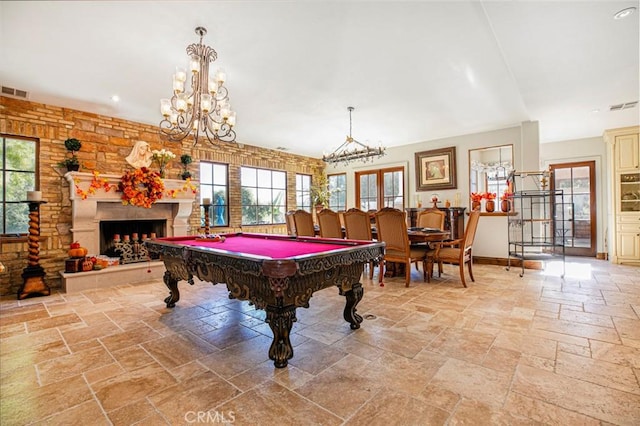 recreation room featuring pool table