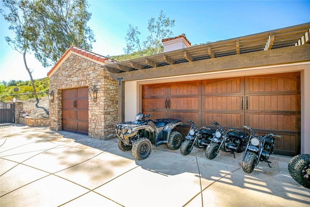 view of garage