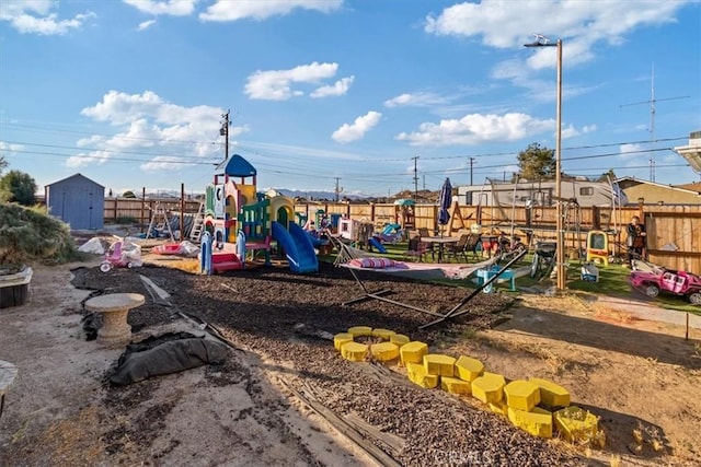 view of jungle gym