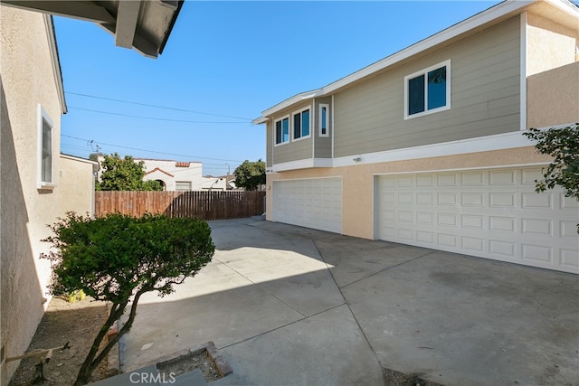 exterior space featuring a garage