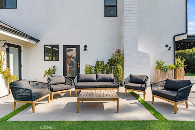 view of patio with an outdoor living space