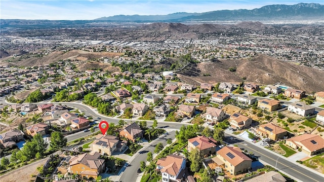 aerial view with a mountain view