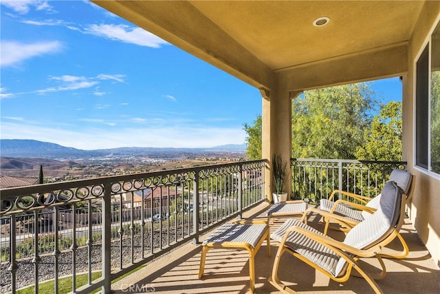 balcony with a mountain view