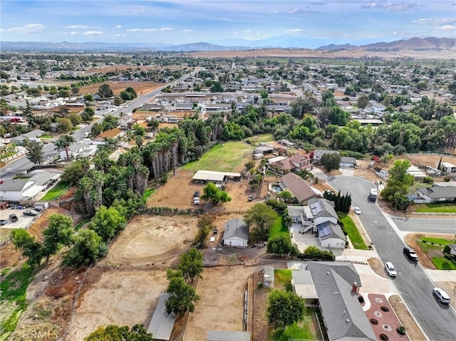 drone / aerial view with a mountain view