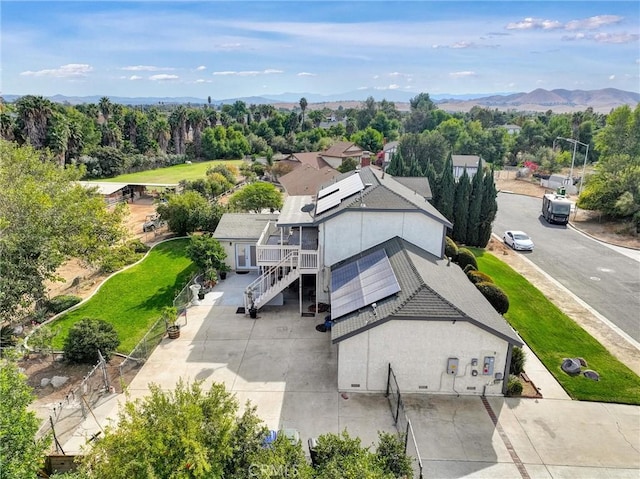 bird's eye view with a mountain view