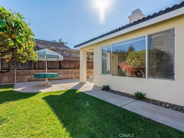 view of yard featuring a patio area