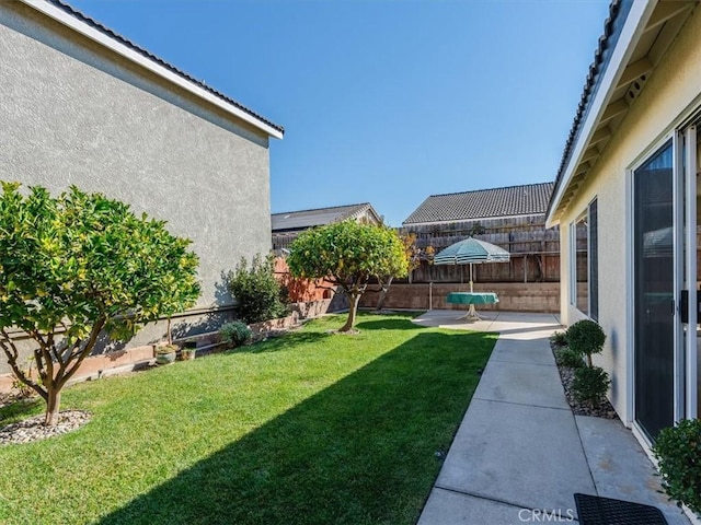 view of yard with a patio