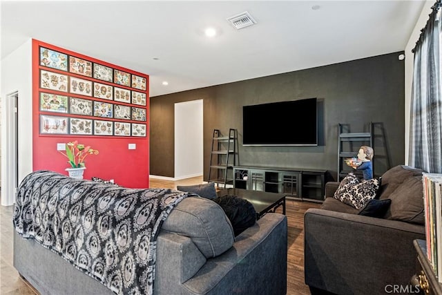 living room featuring hardwood / wood-style floors