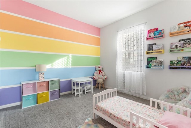 bedroom featuring carpet