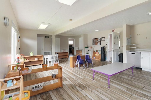 interior space with light wood-type flooring