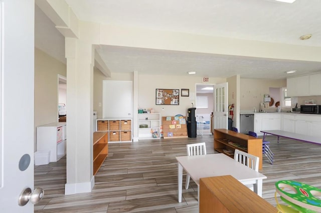 interior space featuring wood-type flooring