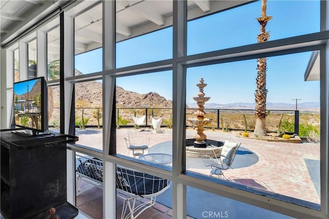 doorway with a mountain view