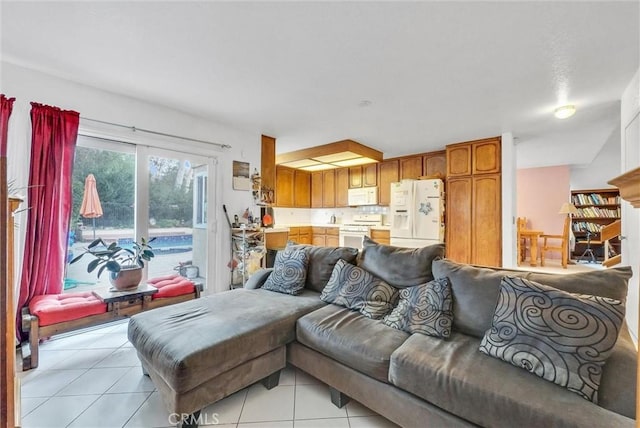 view of tiled living room