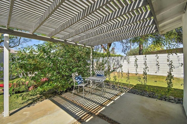 view of patio / terrace with a pergola