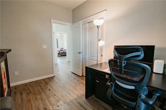 office area featuring light wood-type flooring